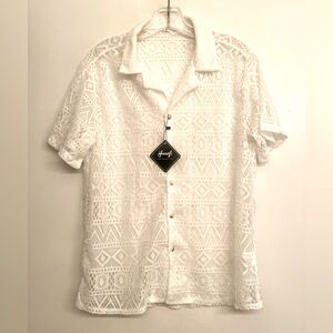 Button up sheer top by Hoooyi size S